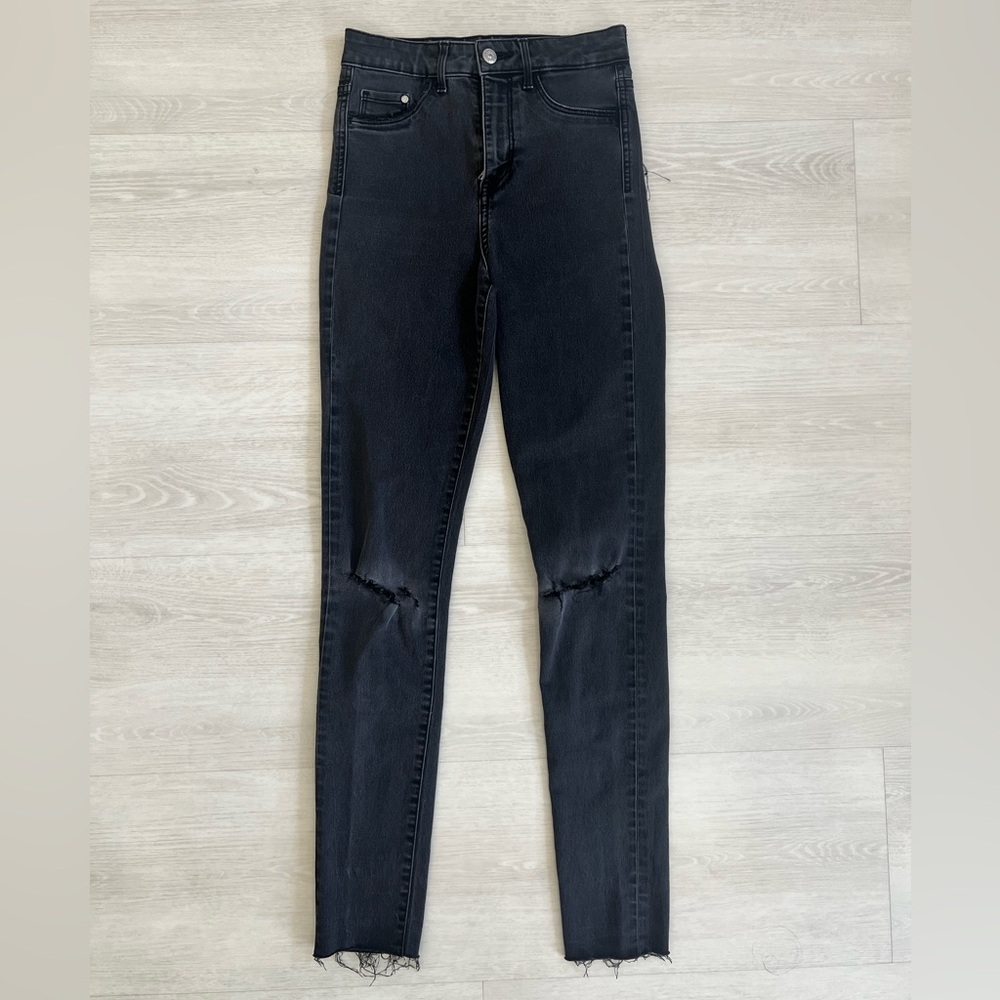 DIY Distressed High-Rise Skinny Jeans